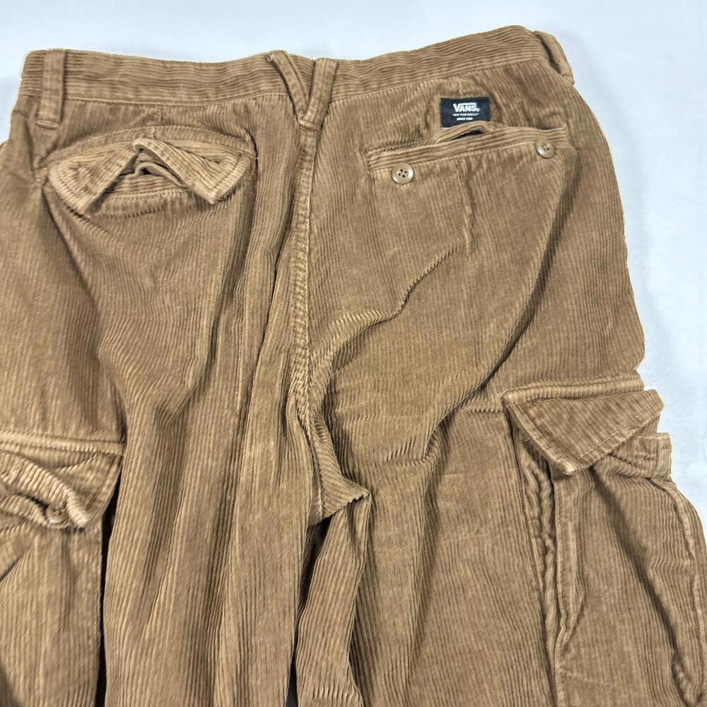 Vans Mens Pants 31 Brown Corduroy Service Cargo Loose Tapered Fit Baggy Y2K - Picture 16 of 16